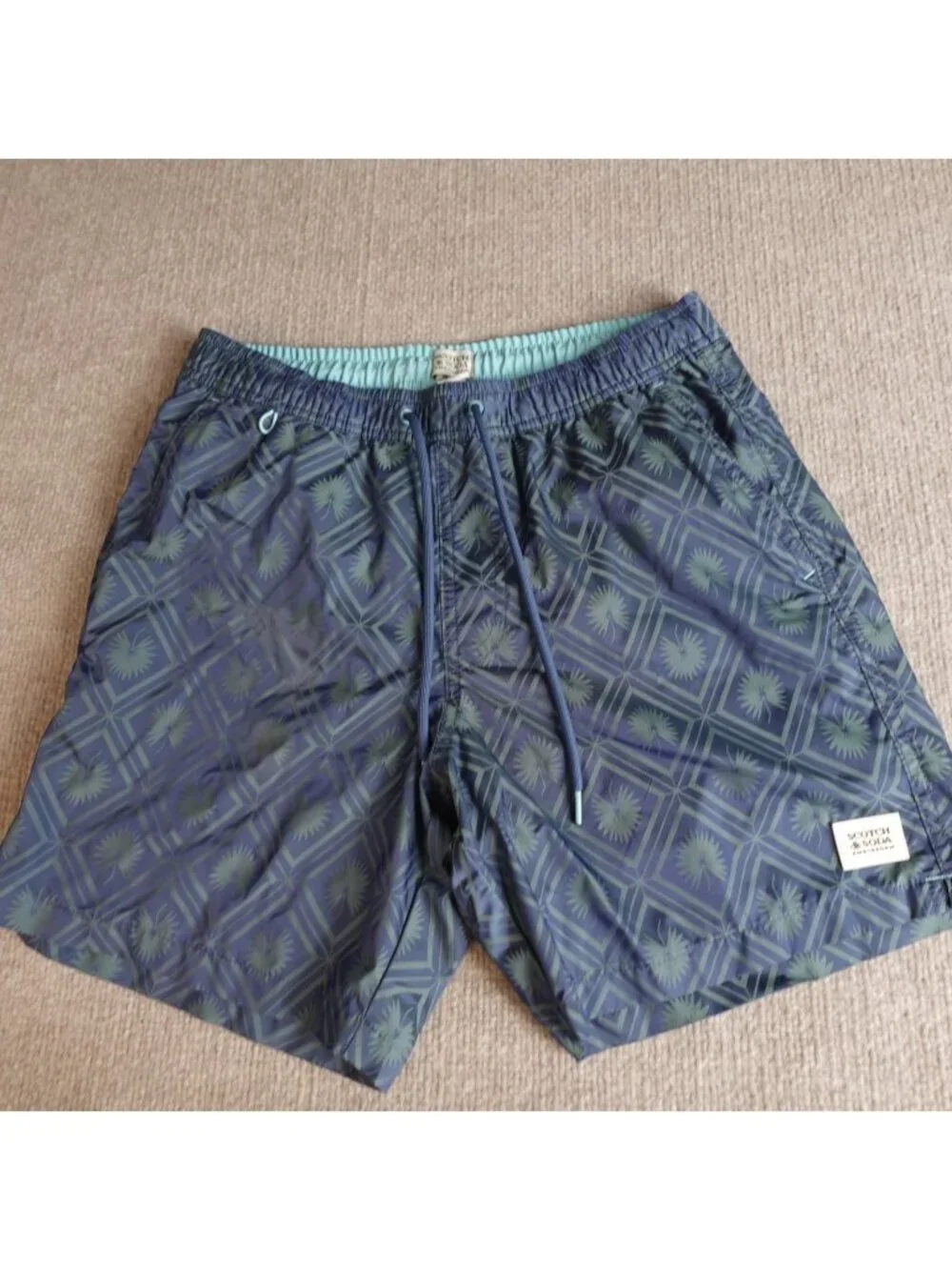 Scotch & Soda Shorts Small Geometric Lined Drawstring
